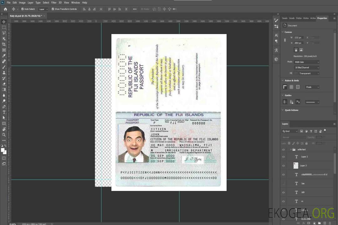 Passeport des Fidji template Passeport des Fidji template